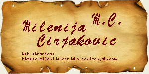 Milenija Ćirjaković vizit kartica